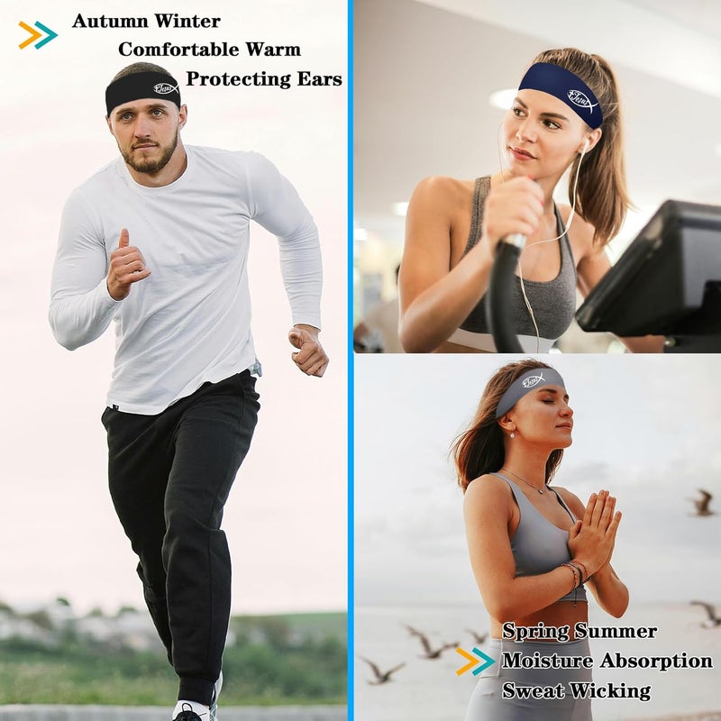 FACITE Headbands for Men Women 3pcs Sweat Bands Headbands Men Sweatbands Women - Image 5